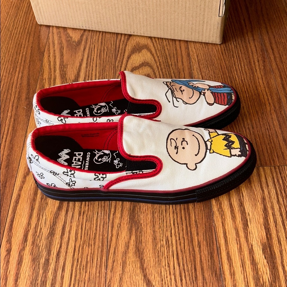 NIB‎ Converse x Peanuts Deck Star Slide RARE Charlie Brown/Linus Unisex M8.5 W10 - Picture 5 of 11